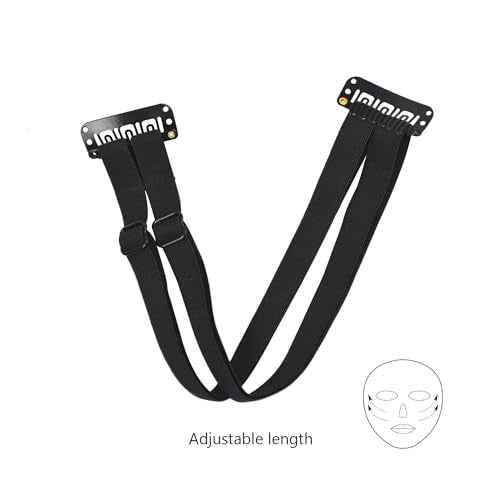 2 Pcs Facelift Bands with Clips Invisible Face Stretching Lifting Strap Adjustable Elastic Band Face Slimming Band (24cm Black Double Bands)