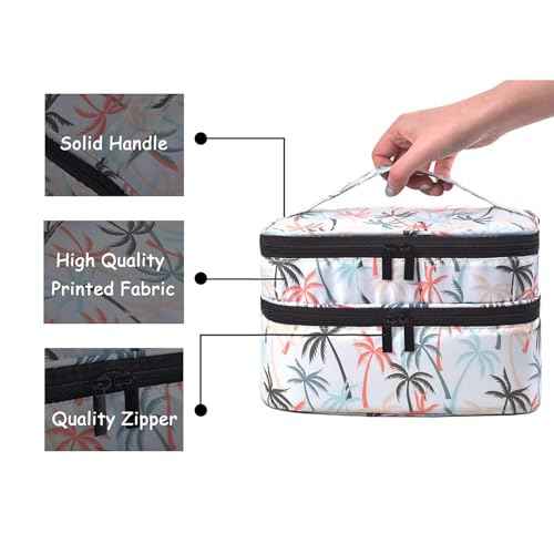 Nail Polish Carrying Case, Portable Nail Organizer with Handle, Double-layer Storage Bag for Nail Polish and Manicure Set