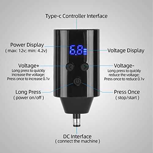 ATOMUS Cordless Tattoo Machine Kit Rotary Tattoo Machine Kit with Cordless Tattoo Power Supply 20pcs Cartridge Needles Practice Skin Ink Cups 30ml Tattoo Ink