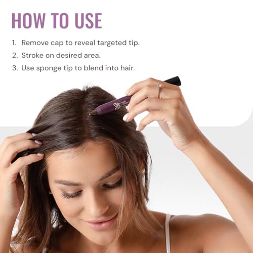 Style Edit Root Touch Up Stick - Instant Concealer for Grays and Roots (Dark Brown)