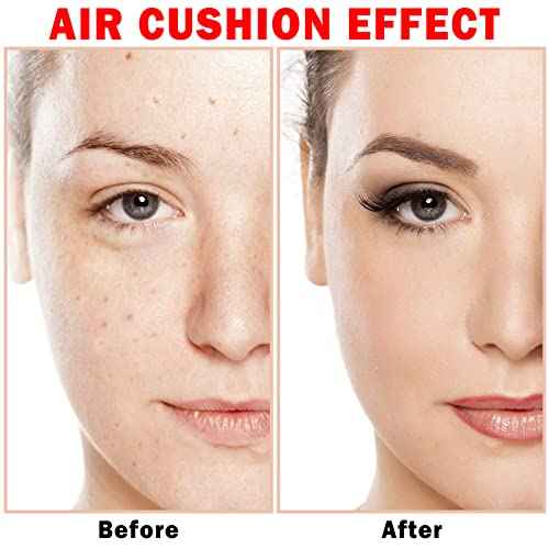 2PCS Mushroom Head Air Cushion CC Cream BB Cream Foundation Moisturizing Matte Concealer Long Lasting Full Coverage Foundation Makeup for All Skin (Natural)