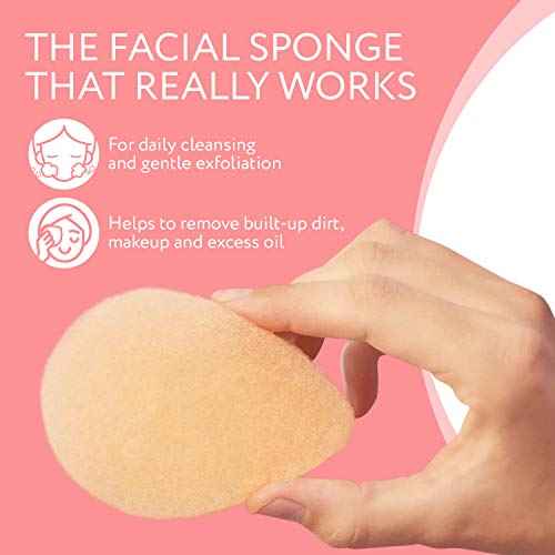 IMPRESA Face Scrubber Exfoliator Sponges - Regular Puff - Natural Medical-Grade Foam - 10 Pack Reusable Exfoliating Pads - Deep Cleanse & Dead Skin Removal - Normal to Oily Skin