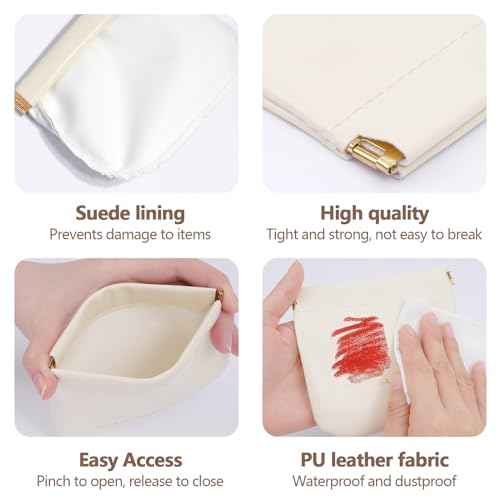 4Pcs Small Makeup Bag for Purse, Mini Travel Cosmetic Bags for Women Portable Coin Purse Lipstick Organizer Makeup Pouch (Black and White)