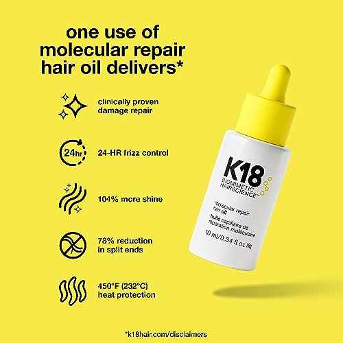 K18 Molecular Repair Hair Oil, Weightless Oil for Stronger, Healthier Hair, Suitable For All Hair Types