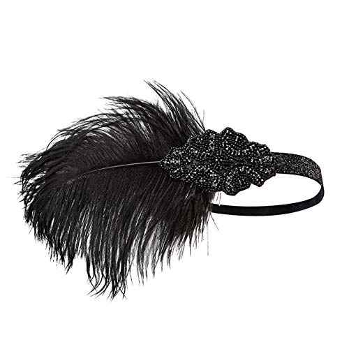 1920s Headpiece Great Gatsby Accessories Flapper Headband Wedding Headpieces for Bride Roaring 20's Art Deco Hair Clip