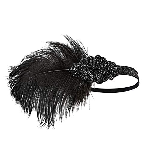 1920s Headpiece Great Gatsby Accessories Flapper Headband Wedding Headpieces for Bride Roaring 20's Art Deco Hair Clip