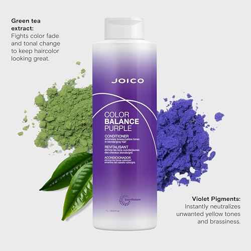Joico Color Balance Purple Conditioner | For Cool Blonde or Gray Hair | Eliminate Brassy Yellow Tones | Boost Color Vibrancy & Shine | UV Protection | With Rosehip Oil & Green Tea Extract