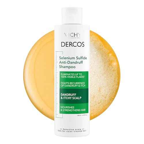 Dercos Selenium Sulfide Anti Dandruff Shampoo, Dry Scalp Treatment and Itch Relief. Prescription Strength Comparable to 2% Ketoconazole, for Mild to Severe Dandruff-Prone Hair & Flaky, Itchy Scalps