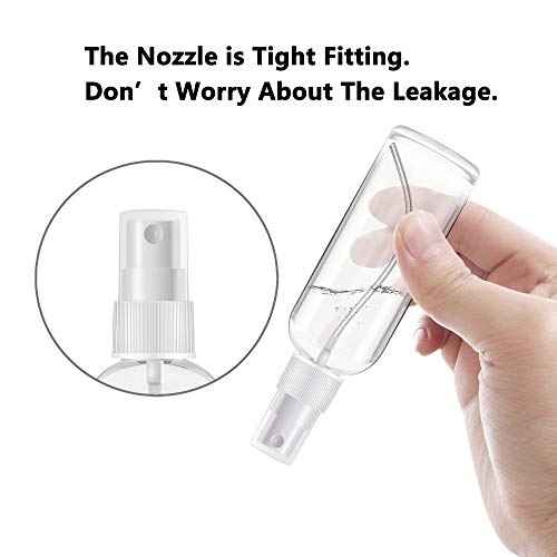 ZEROFIRE 2 Pack Spray Bottles 1oz Clear Plastic Empty Refillable Mini Spritzer for Travel, Cleaning, Gardening, Skin Care Atomizer for Essential Oils, Perfume