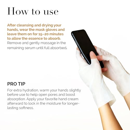 DLUX PROFESSIONAL Hand Masks - Moisturizing Fragrant Hand Mask Gloves, Protein Rich Moisturizing Gloves For Dry Skin, Single Use