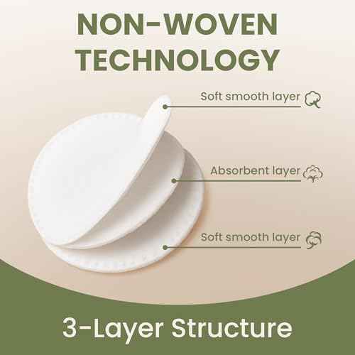 Cotton Round Pads for Face 200 Pack - 3 Layer Eye Makeup and Nail Polish Remover - Lint Free Cleansing Circle Pad for Facial Exfoliating, Toner - Travel Size Skin Care Rounds
