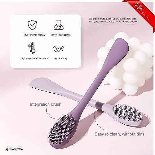 Silicone Face Mask Applicator 3 Packs, Huare Technology Facial Mask Brushes for Mud,Clay,Charcoal Mixed Mask,Soft Makeup Beauty Brush Tools for Apply Cream,Lotion (Pink+Purple+Gray)
