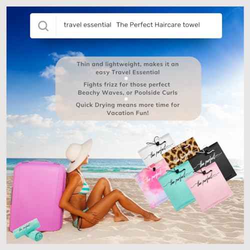 THE PERFECT HAIRCARE Curly Hair Girls Microfiber Plopping Towel Set Gift - Anti-frizz Silky Smooth Hair Drying Wrap for Women - Super Absorbent Large Hair Towel + 2 Scrunching MicroPlop Towels