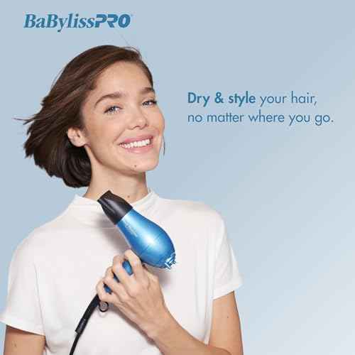 Nano Titanium Travel Hair Dryer, 1000 Watt Professional Blow Dryer with Concentrator Nozzle, Foldable Handle, Dual Voltage