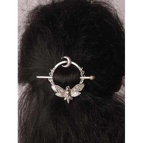 HAQUIL Crescent Moon Moth Hairpin Gothic Hairpin with Trendy Design
