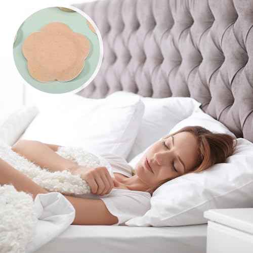 60 Pcs Plum Blossom Castor Oil Pack Wrap for Belly Button, Self-Adhesive Disposable Spunlace Cloth Castor Oil Belly Button Patch with Cotton, Oils Not Included (Skin Color)