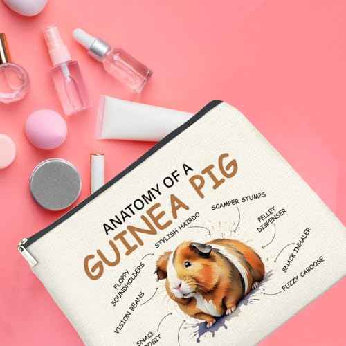 Funny Guinea Pig Gift Makeup Bag Gifts for Guinea Pig Lover Christmas Cosmetic Bag Zipper Makeup Pouch