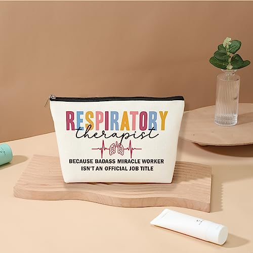 Funny Respiratory Therapist Cosmetic Bag Makeup Bag Respiratory Therapist Gifts RT Gift for Women Work Adult Humor Employee Pulmonology Nurse Coworker Graduation Birthday Christmas Thank You Gifts