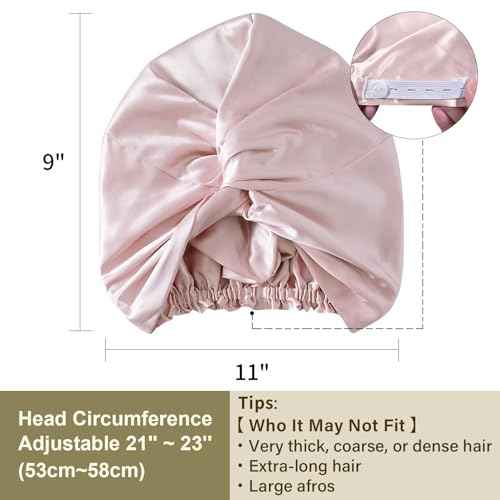 ZIMASILK 22 Momme 100% Mulberry Silk Bonnet for Sleeping & Women Hair Care, Highest Grade 6A Silk Hair wrap for Sleeping with Premium Elastic Stay On Head (1Pc, Pink)