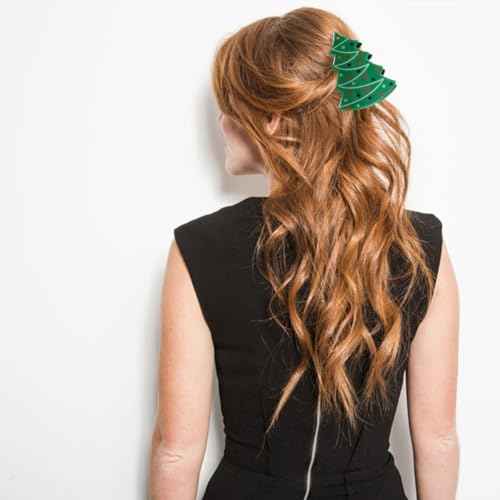 Christmas Hair Claw Clips for Women Girls, 3 Pcs Christmas Tree Snowman Santa Claus Hair Claw Clips for Thin Medium Hair Cute Hair Accessories Christmas gift