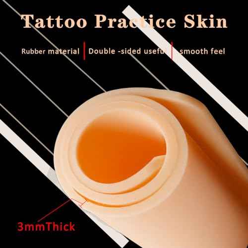 3MM Tattoo Practice Skins, CINRA Fake Skin Practice 20Pcs Tattoo Skin Practice 8x6" Double Sides Tattoo Skins Soft Rubber Blank Microblading Eyebrow Practice Skin for Tattoo Practice Tattoo Supplies