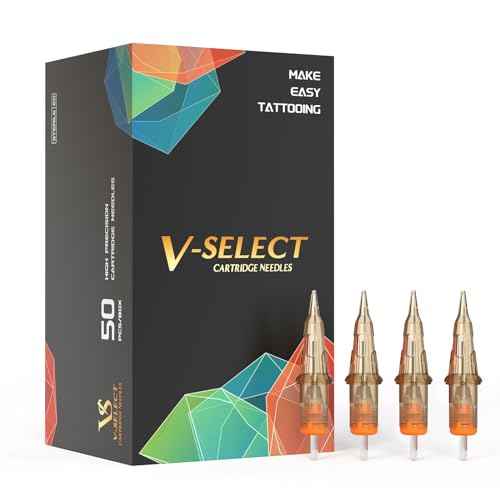 EZ Tattoo Cartridge Needles Assorted - 50Pcs #10 Mixed (5RS 7RS 9RS 11RS 14RS) Bugpin Round Shader Tattoo Needles Cartridges for Tattoo Pen Machine Gun - V SELECT