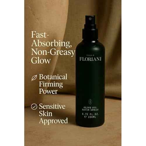Villa Floriani After Shower Luxury Body Spray with Olive Oil | Nourishing & Moisturizing Mist for Dry, Aging Skin | Fast Absorbing Non Greasy Glow | Naturally Scented Body Oils for Women, 5.07 fl. oz