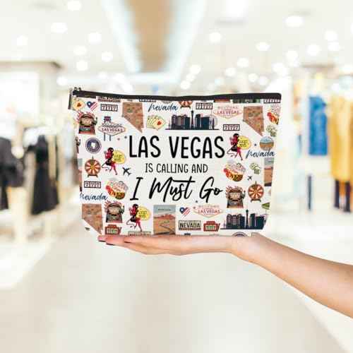 Las Vegas Cosmetic Bag Makeup Bag Las Vegas Lovers Gift Las Vegas Travel Souvenir Merch Vacation Friendship Gifts for Women Friends Sister Traveller Daughter Girls Trip Gifts Favors Christmas Birthday