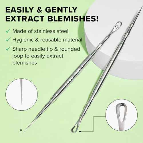 I DEW CARE Dual-Tip Pimple Tool - Proper Popper | Blackhead Remover, Blemish Exfoliating, Professional Acne Squeezer, Comedone Zit Extractor for Women, 2in1 Stainless Steel Lancet, 1ea
