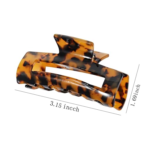 4Pcs Hair Claw Clips, Acetate Hair Banana Barrettes, French Butterfly Jaw Clips, Mermaid Color Crab Hairpin, Leopard Print Stylish Hair Accessories for Women Girls (4 Pcs)