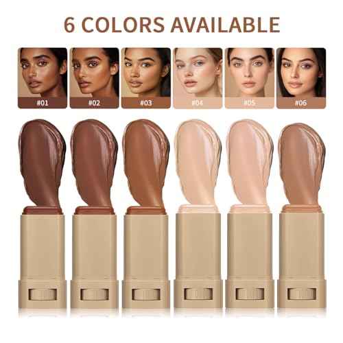 Beauty Balm Foundation Stick Serum Boosted Skin Tint, Serum Coverage Contour Stick, Natural Finish Makeup For All Skin Types (3#)