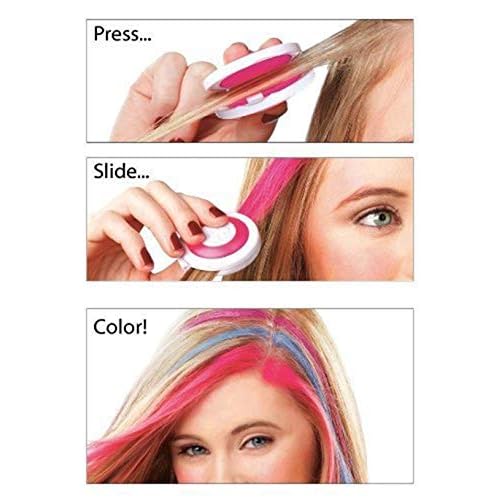 Hot Huez Temporary Hair Chalk - Set of 4 Colors: Blue, Green, Pink, Yellow