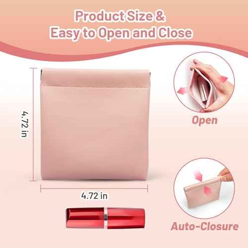 4.72¡Èx4.72¡È Small Pouches for Purse, 4PCS Cute Snap Closure Storages, Mini Organizer for Inside Large Makeup Bag, Organize Cosmetic, Lipstick, Jewelry, Card, Coins in Women's Handbag/Travel