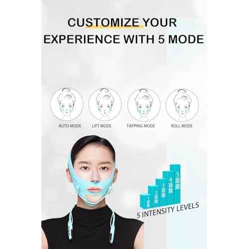 Face Belts with Adjustable Straps,Double Chin Reducer and Face Lift Device with 4 Modes and 5 Gear Adjustable Intensities - Intelligent Double Chin Machine for V-face