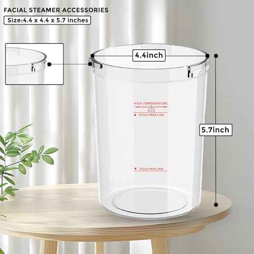 Water Jar for Facial Steamer Professional, Large Capacity Plastic Water Cup for Ozone Facial Steamer Professional Replacement
