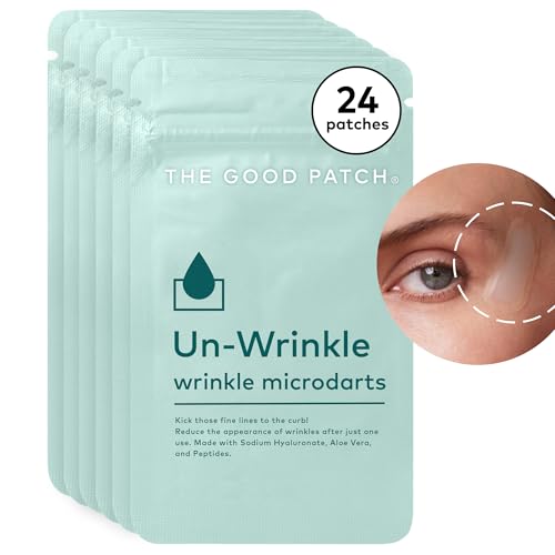 The Good Patch Un-Wrinkle Microdart Anti Wrinkle Patches for Crow¡¯s Feet and Between Eyes, Made with Sodium Hyaluronate, Aloe Vera, Peptides, Clinically Proven (24 Total Microdart Patches)