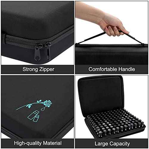 Hipiwe 120 Bottle EVA Essential Oil Storage Carrying Case Hard Shell Exterior Essential Oils Organizer Holder Traveling Bag with Foam Insert, Holds 5ml 10ml 15ml Essential Oils
