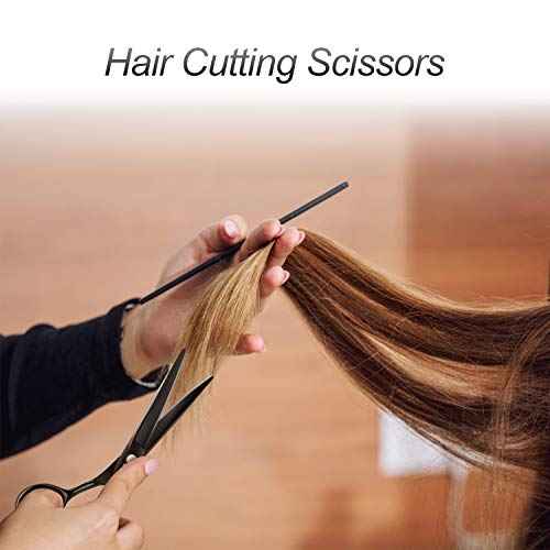 CIICII Hair Cutting Scissors Shears Kit, Professional Barber Haircut Scissors Set (6.7 Inch Hair Beard Hairdressing Trimming Haircutting Thinning Shears) for Men Women Hairdresser Home Salon (Black)