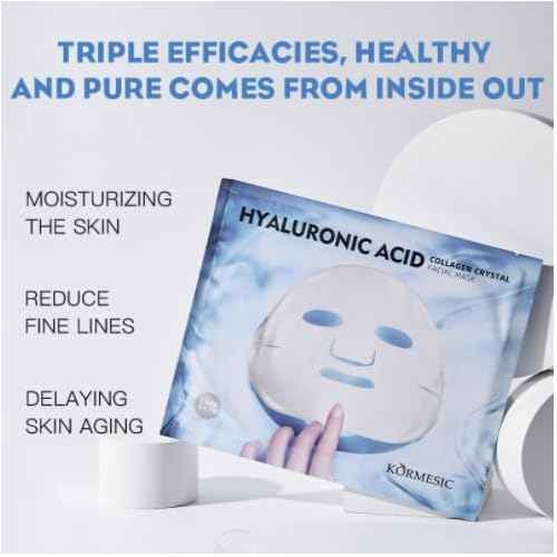 10 Pack Collagen Hydrating Face Masks, 24K Gold Face Sheet Mask, Astaxanthin Facial Mask, Blue Copper Collagen Skin Care Premium Facial Sheet Patch for Moisturizing, Best choice for Christmas Gifts