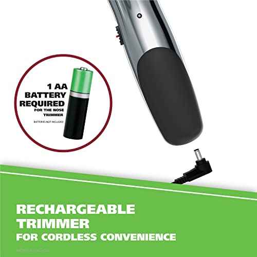 Wahl Groomsman Rechargeable Beard Trimmer kit for Mustaches, Nose Hair, and Light Detailing and Grooming with Bonus Wet/Dry Battery Nose Trimmer ? Model 5622v