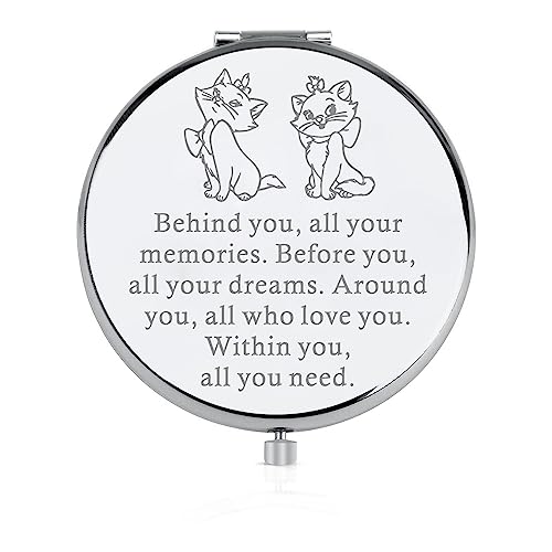 FEELMEM Cat Inspired Gift Movie Fans Compact Makeup Mirror Gift Cartoon Movie Themed Gift