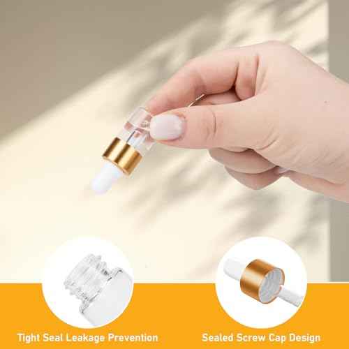 20 Pack Mini Dropper Bottle for Cuticle Oil, 2ml Small Sample Essential Oil Dropper Bottles for Travel, Clear Empty Vails for Cosmetic Perfume