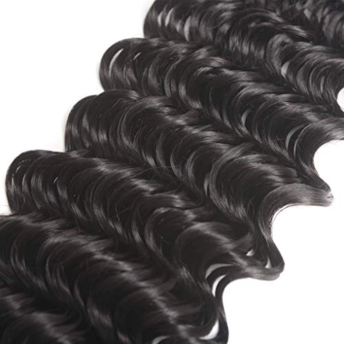 Odir Deep Wave Human Hair Bundles 18 20 22 Unprocessed 9A Brazilian Deep Curly Wave Virgin Hair 3 Bundles 300g Remy Hair Extensions Natural Color