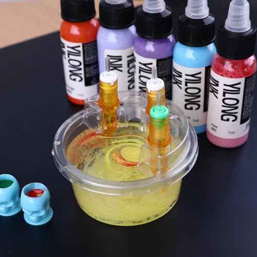 YILONG 20PCS Disposable Tattoo Cartridge Cup Holder Plastic Tattoo Cartridge Tray For Tattoo Inks Needle Holder Transparent Stand Ink Cleaning Cup For Tattoo Supplies