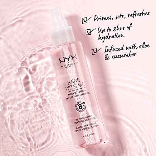 NYX PROFESSIONAL MAKEUP Bare With Me Multitasking Face Primer & Makeup Setting Spray, Hydrating Face Mist for up to 8HR Wear, Long-Lasting, Vegan Formula