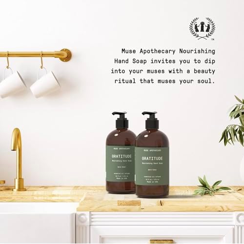 Muse Apothecary Hand Ritual - Botanical Collection - Aromatic and Nourishing Hand Soap, Infused with Natural Aromatherapy Essential Oils - 16 oz, Warm Cedar