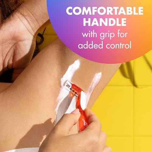 BIC Soleil 3 Colors Women's Disposable with 3 Blade Razors, Aloe Vera and Vitamin E Lubricating Strip for Enhanced Glide, 14-Pack, Stocking Stuffers for Women