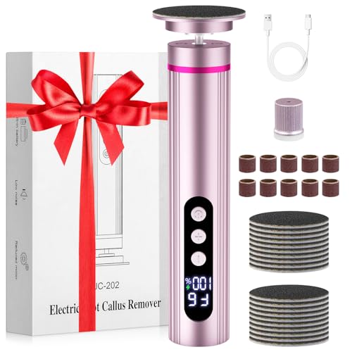 2 in 1 Electric Foot Callus Remover Cordless, 13000RPM Professional Feet Pedicure Tools for Dead Skin, Rechargeable Foot Sander & Nail File with 9 Speed Level, Perfect Christmas Gifts for Women/Mom