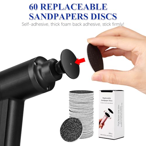Upgraded Electric Callus Remover for Feet 4500rpm, Adjustable Speed Electric Foot Callus Remover Foot Sander Grinder Pedicure File for Women Men Dead Skin Cracked Heels (Black)