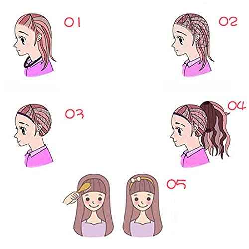 Anfei Women's Pastel Wavy Wig Curly Wavy Shoulder Length Pastel Cosplay Wig with Wig Cap (27 Inches) (Light Gold)